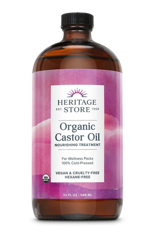 Heritage Store Castor Oil Organic 32 Oz Liquid