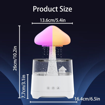 Humidifier Aroma Diffuser Humidifier with Remote Control and Night Light, Sleep Aid Rain Humidifier Water Drip,Mushroom Rain Humidifier (Remote Control Version)