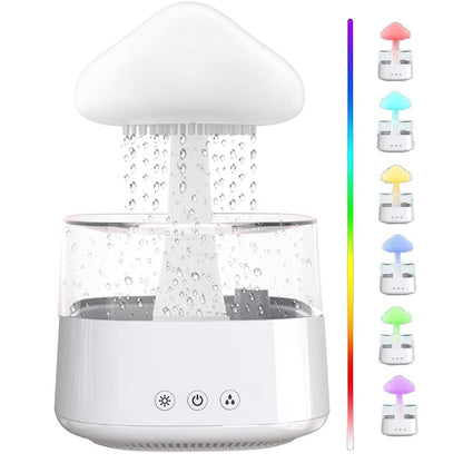 Humidifier Aroma Diffuser Humidifier with Remote Control and Night Light, Sleep Aid Rain Humidifier Water Drip,Mushroom Rain Humidifier (Remote Control Version)