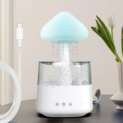 Humidifier Aroma Diffuser Humidifier with Remote Control and Night Light, Sleep Aid Rain Humidifier Water Drip,Mushroom Rain Humidifier (Remote Control Version)