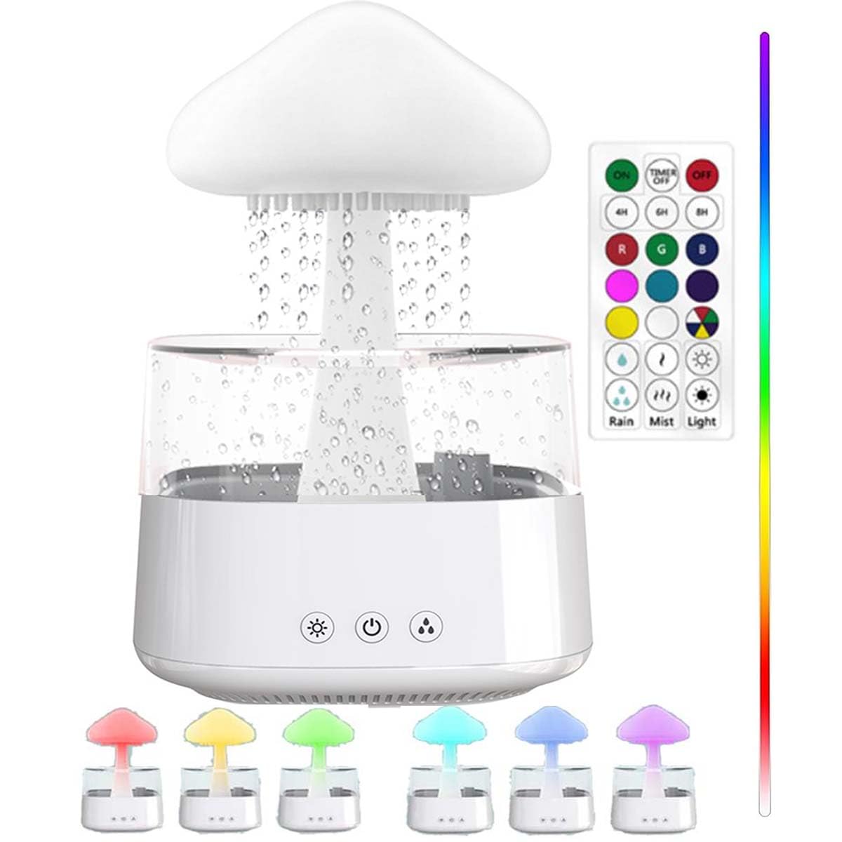 Humidifier Aroma Diffuser Humidifier with Remote Control and Night Light, Sleep Aid Rain Humidifier Water Drip,Mushroom Rain Humidifier (Remote Control Version)