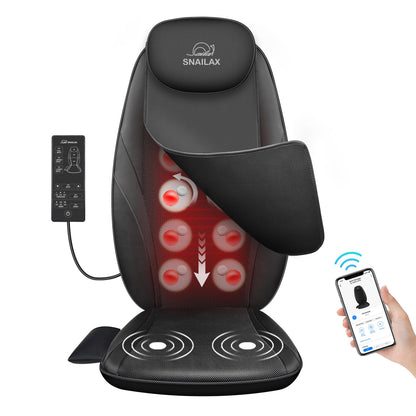 Snailax Shiatsu Massage Cushion with Heat Massage Chair Pad Kneading Back Massager for Home Office Seat use