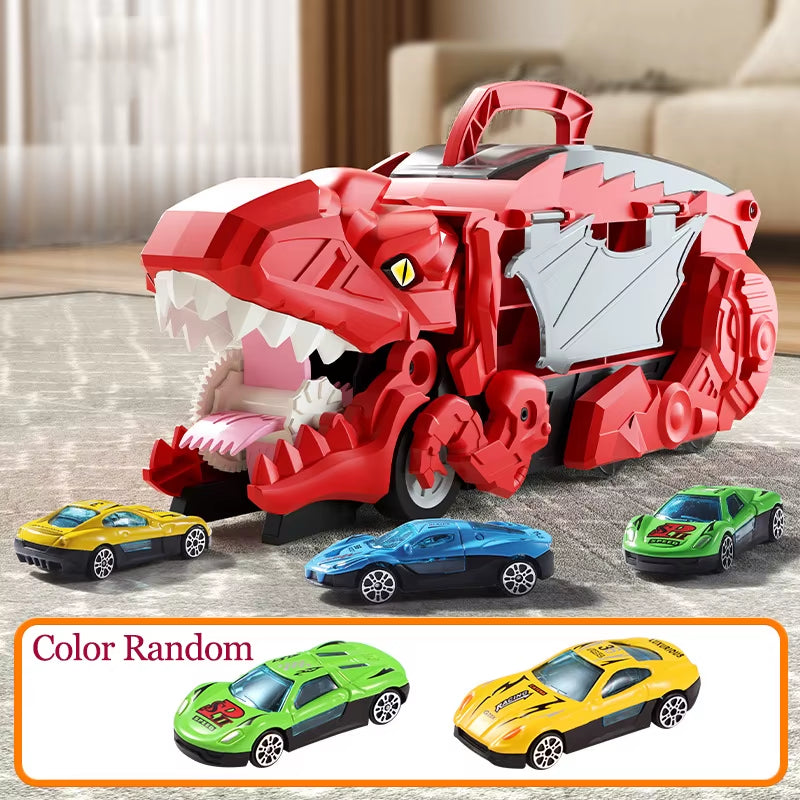 Folding Dinosaur Transporter Car: Exciting Competitive Racing Toy with Mini Car for Kids